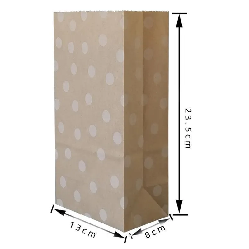 Kraft Paper Food Bags 100PCS 4Styles Kraft