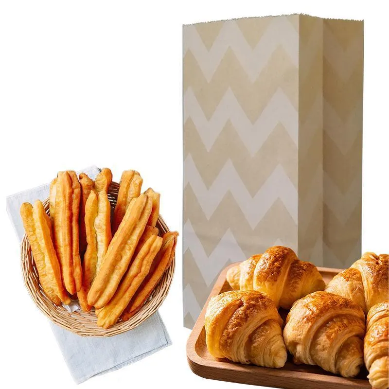 Kraft Paper Food Bags 100PCS 4Styles Kraft
