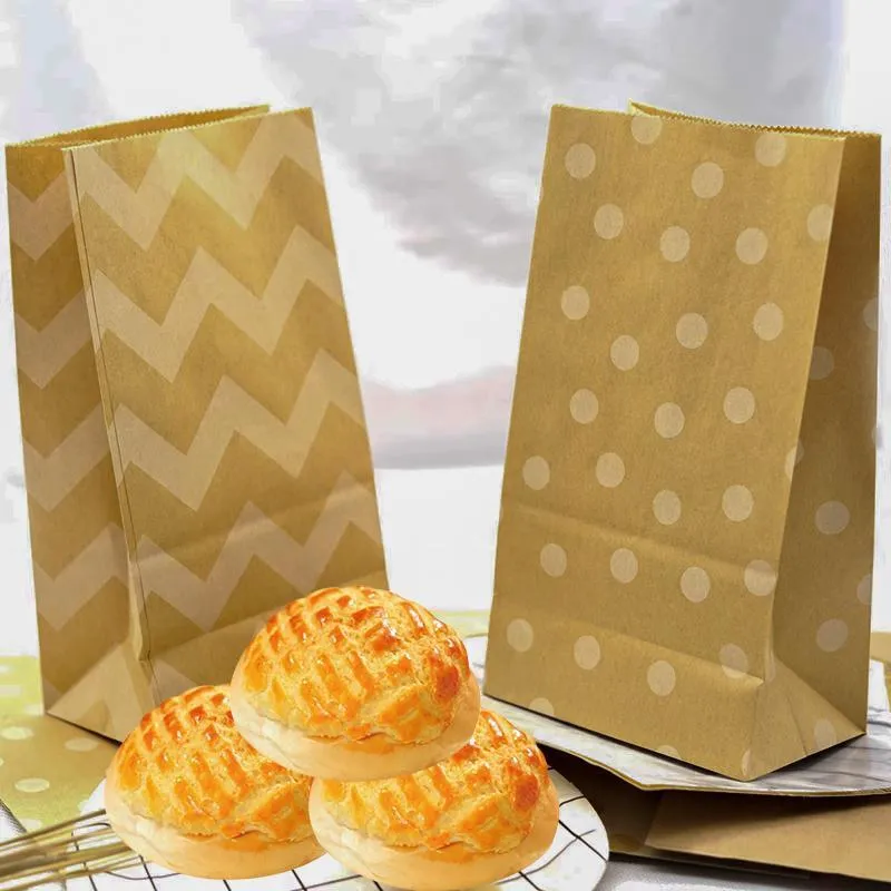 Kraft Paper Food Bags 100PCS 4Styles Kraft
