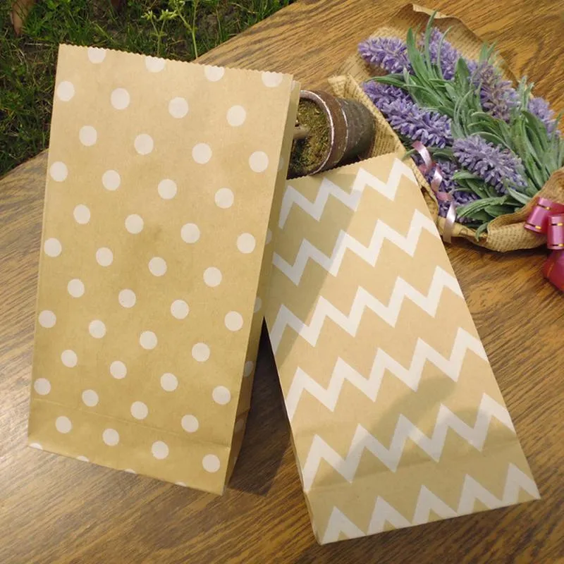 Kraft Paper Food Bags 100PCS 4Styles Kraft