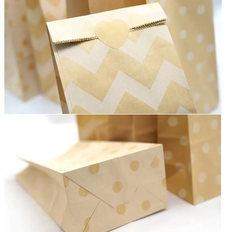 Kraft Paper Food Bags 100PCS 4Styles Kraft