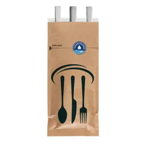 Kraft Recyclable Sealable Paper Cutlery Bags (2000 pack)