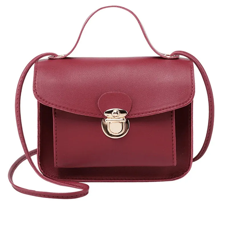 Ladies Shoulder Bags New Cute Square PU  Hot Sale Girls Small Bag Pure Color Casual Fashion Small Square Bags Diagonal Handbag