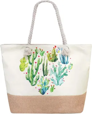 Large Beach Travel Canvas Tote Cute Shoulder Shopping Bag