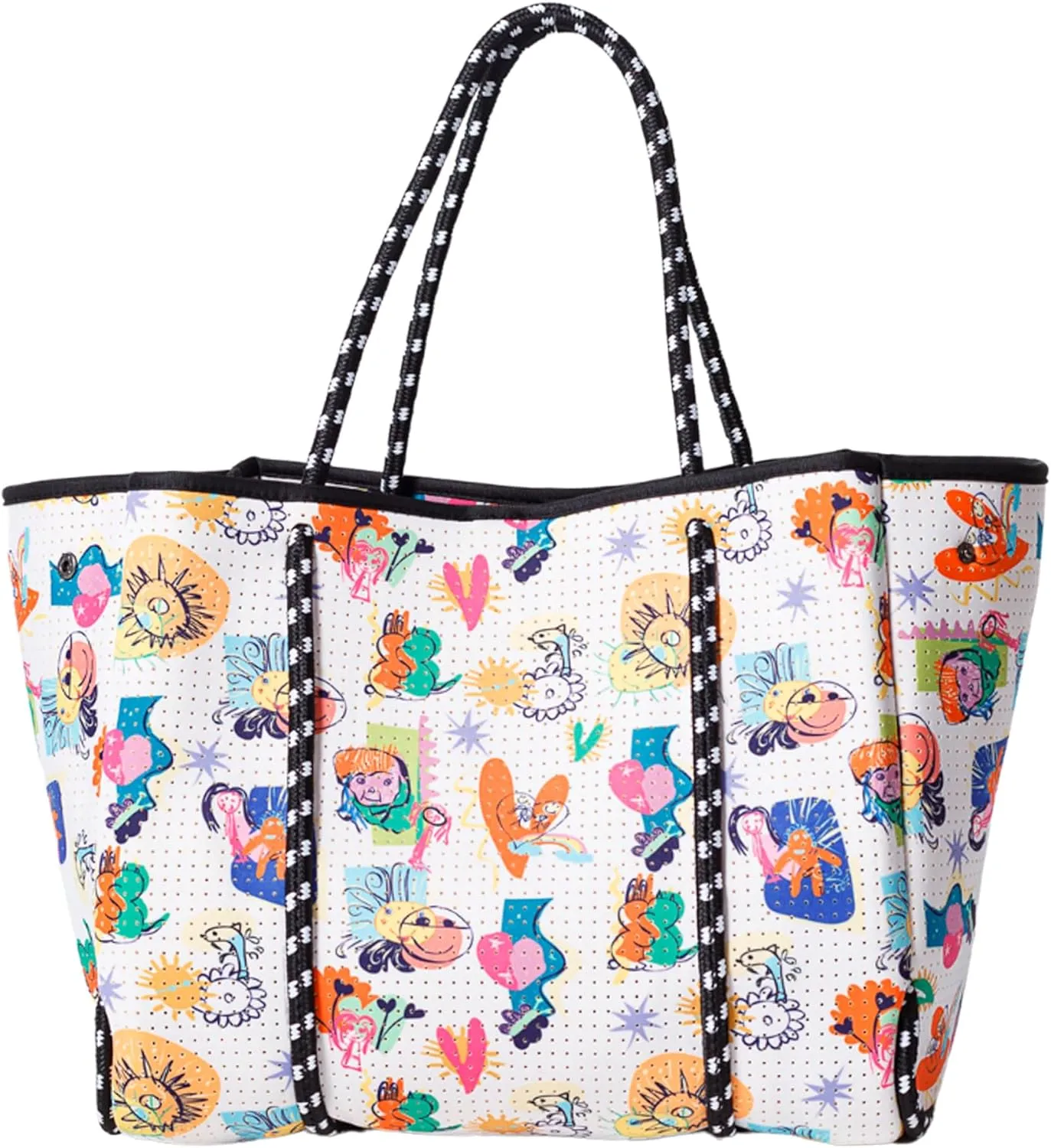 Large Neoprene Tote Bag for Women - Printed Everyday Designer Handbag