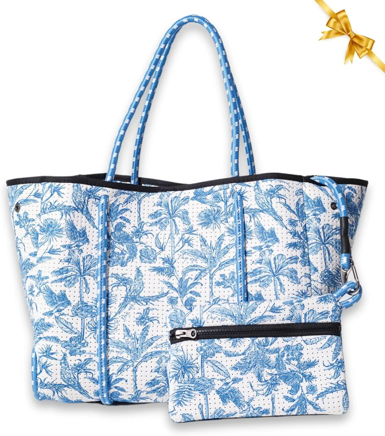 Large Neoprene Tote Bag for Women - Printed Everyday Designer Handbag