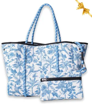 Large Neoprene Tote Bag for Women - Printed Everyday Designer Handbag