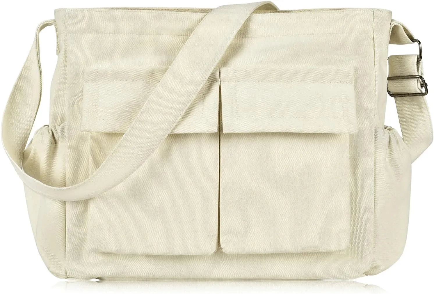 Large Vintage Canvas Messenger Shoulder Bag for Women Men Messenger bag Travel Crossbody Bag with Multiple Pockets