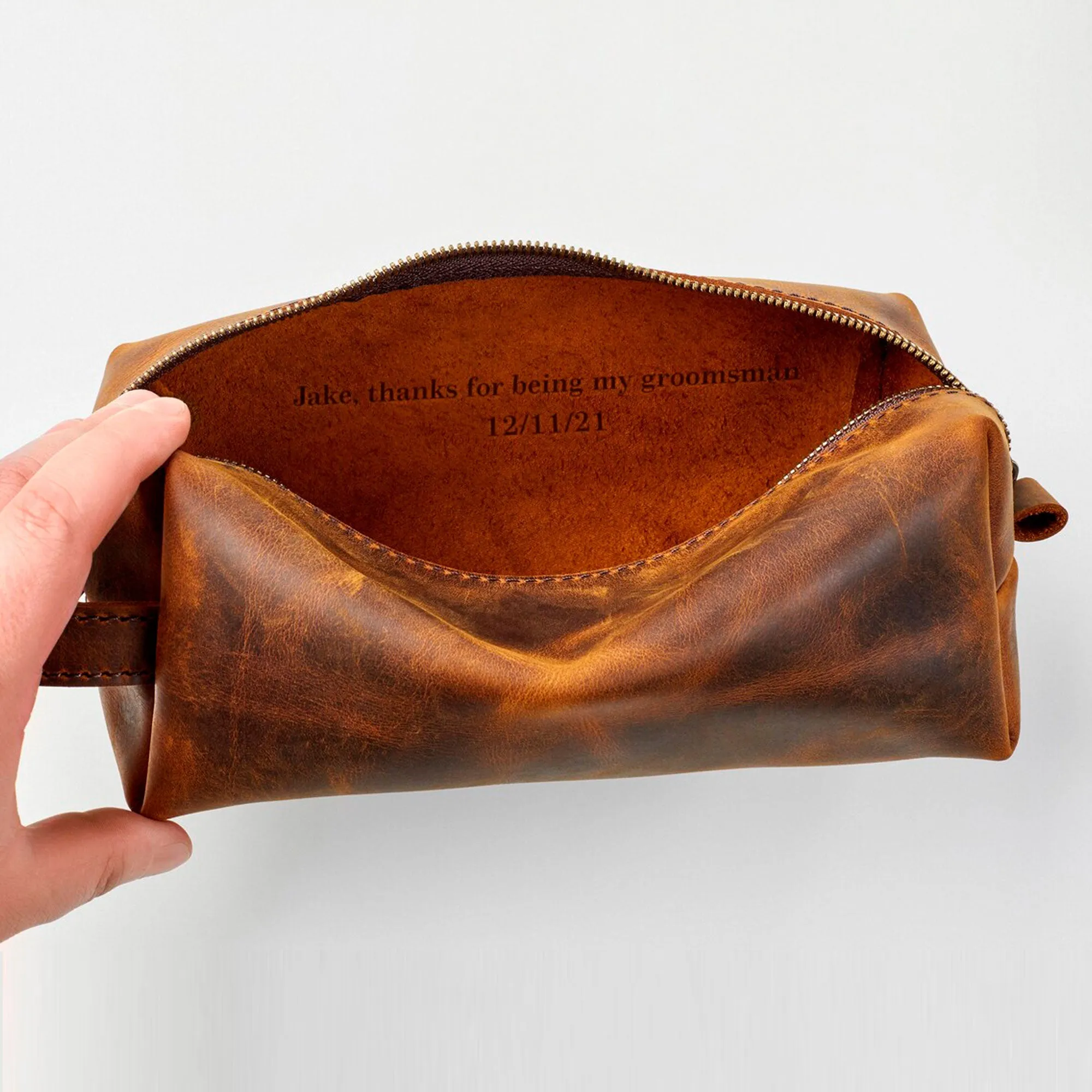 Leather Dopp Kit Bag