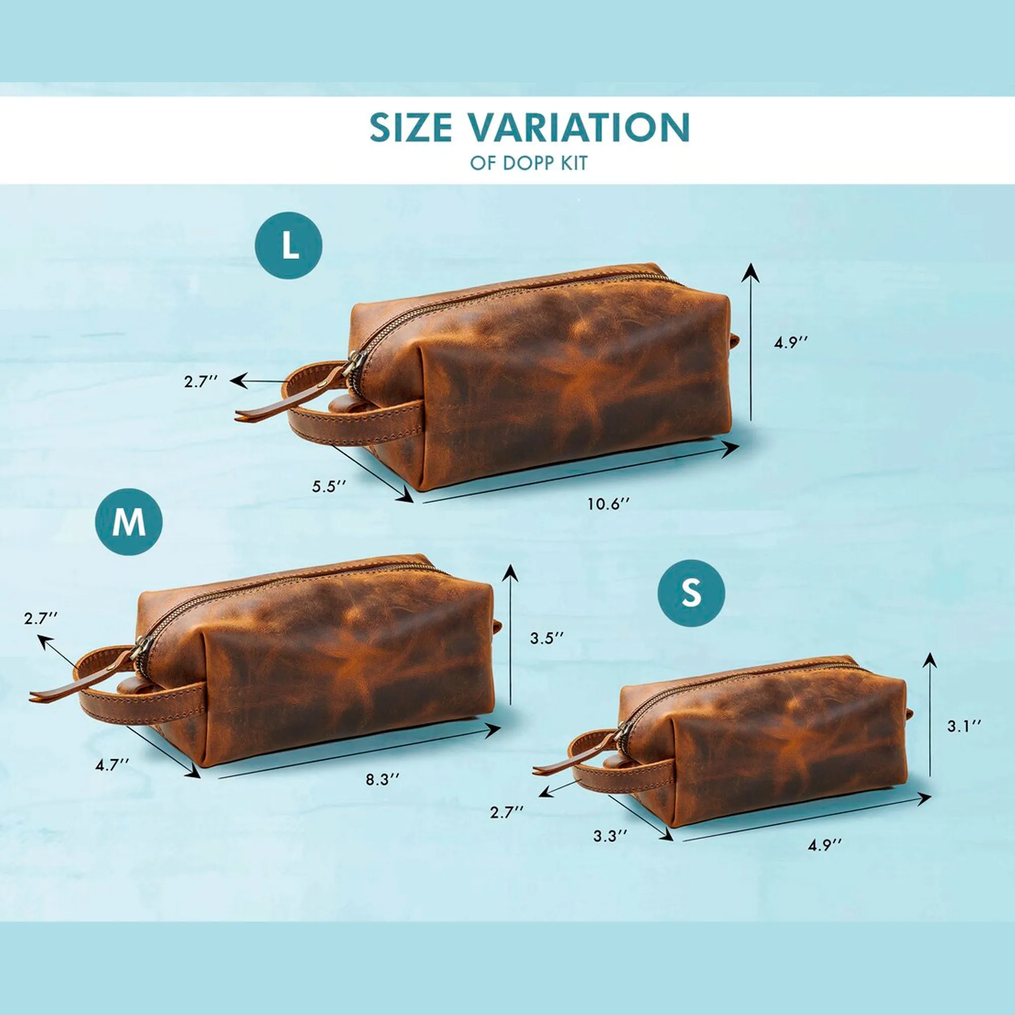 Leather Dopp Kit Bag