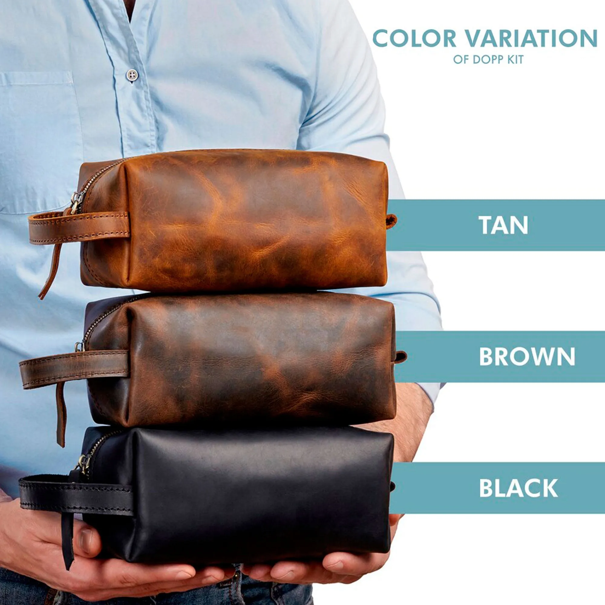 Leather Dopp Kit Bag
