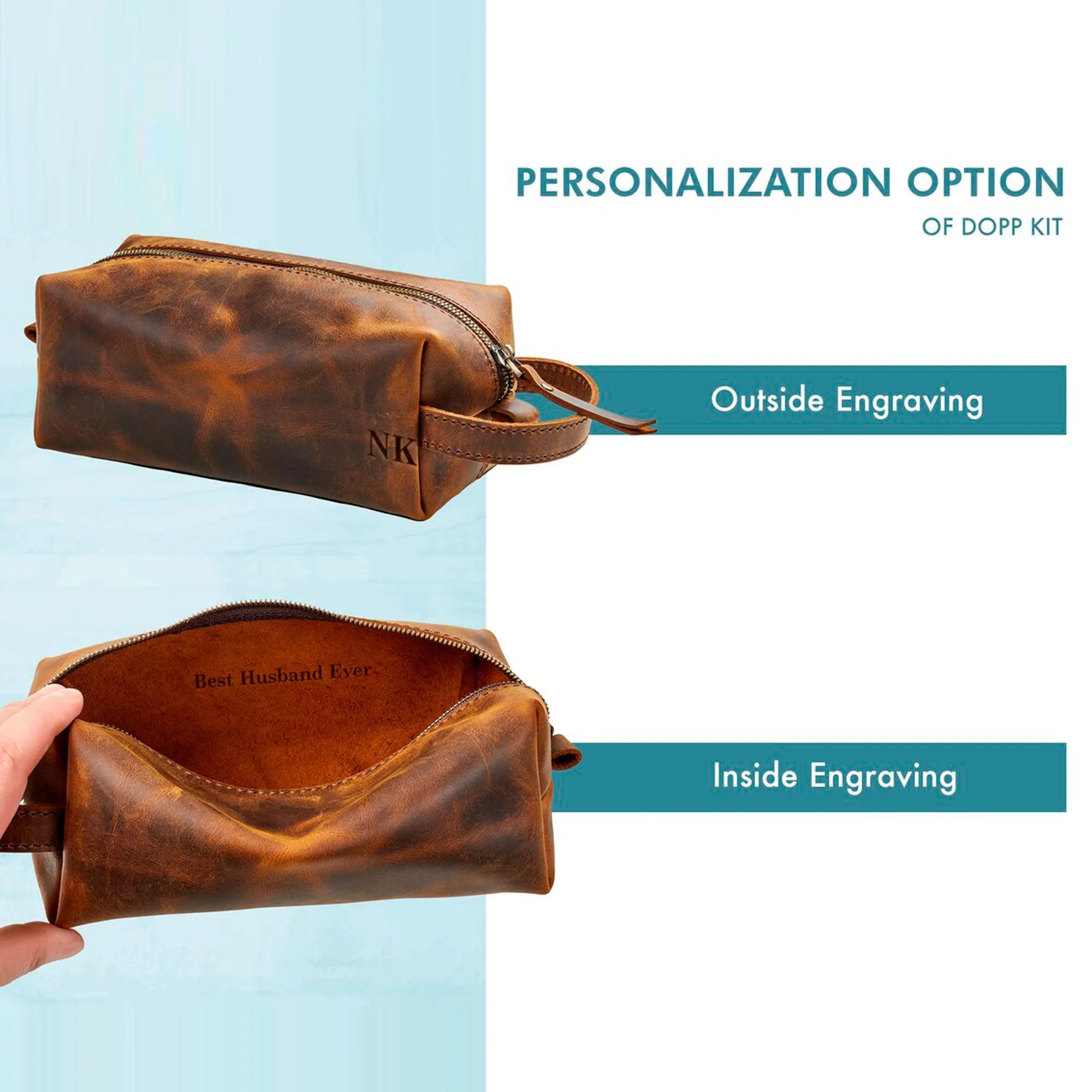 Leather Dopp Kit Bag
