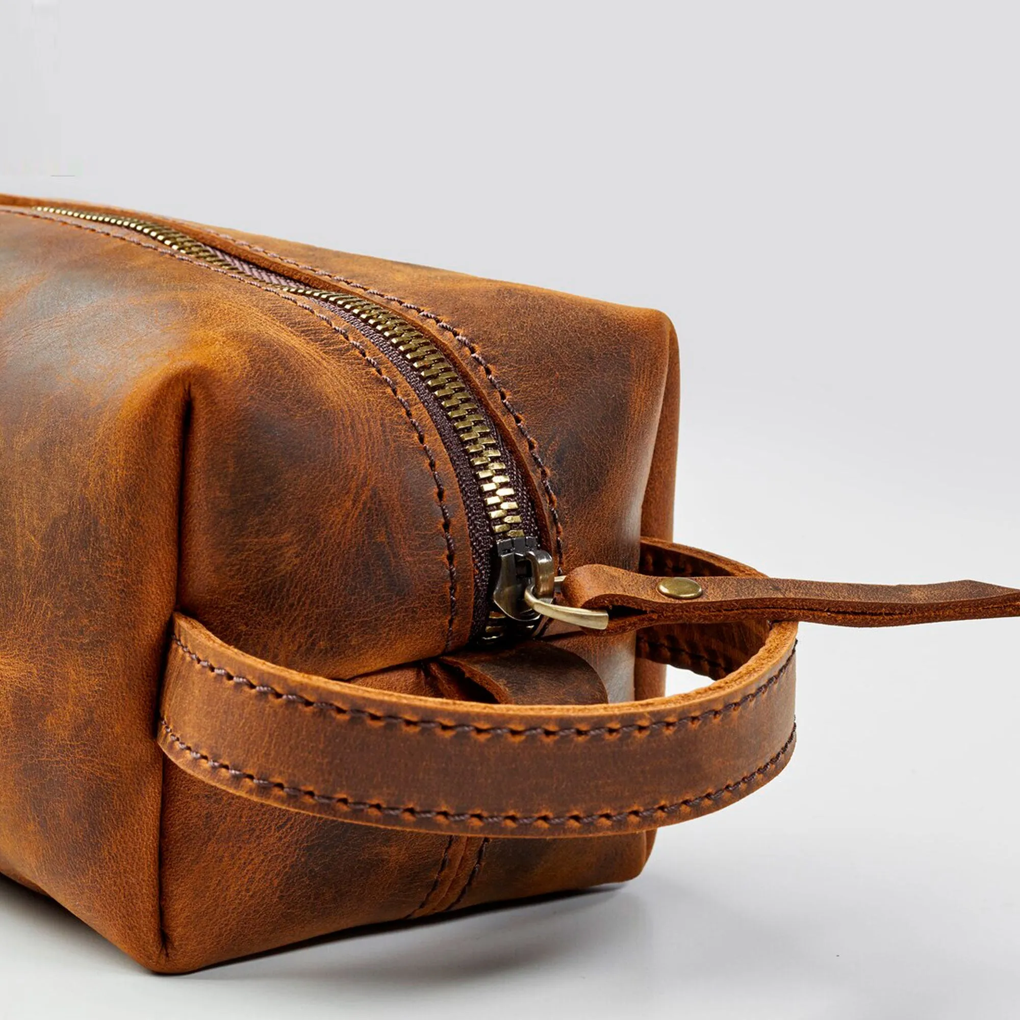 Leather Dopp Kit Bag