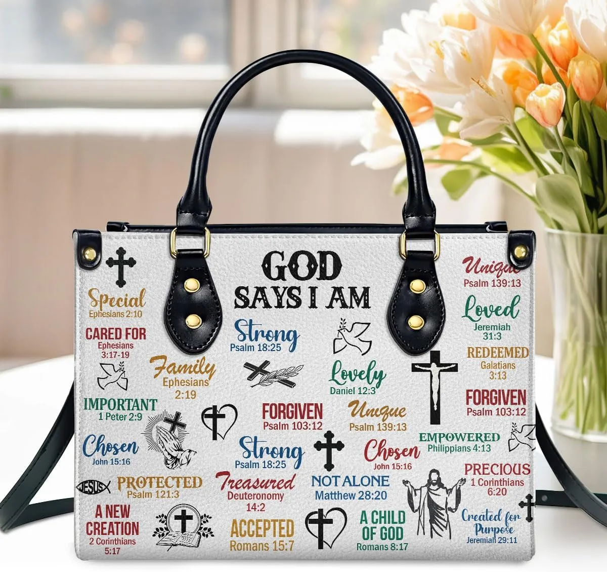 Leather Handbags For Women - Bible Bags, Religious Bag - Christian Gifts For Women - Mothers Day Gifts