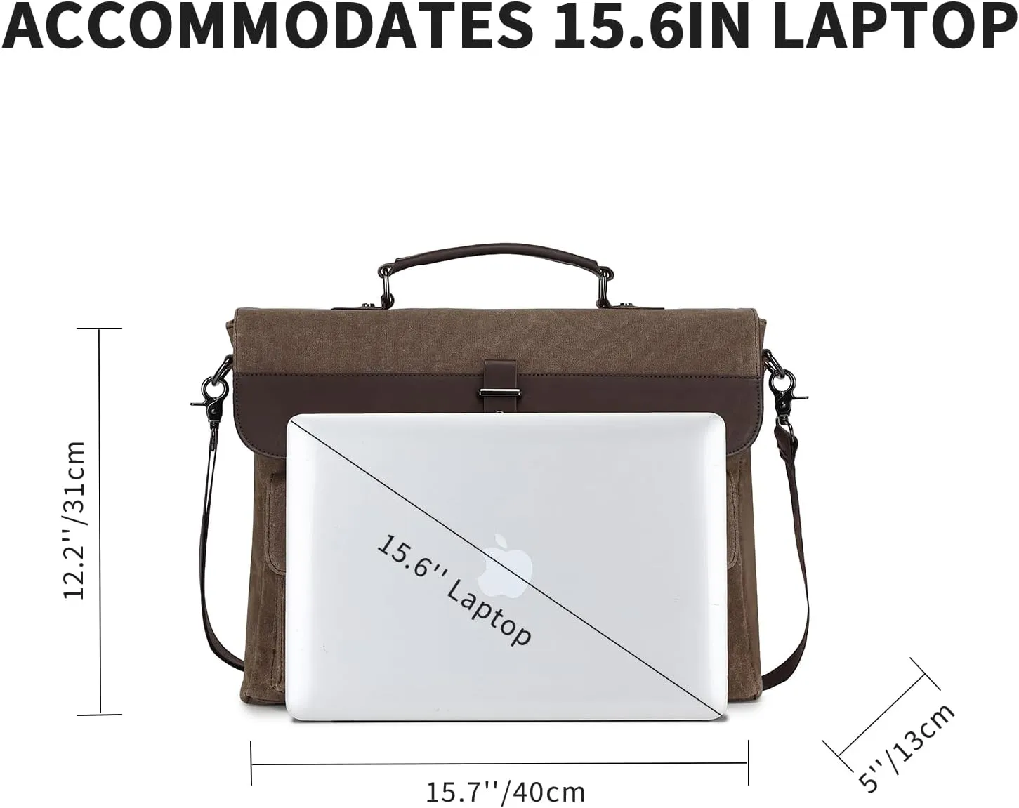 Leather Messenger Bag for Men,Vintage Mens Laptop Bag Water Resistant Business Travel Briefcase Satchel Work Computer Bag