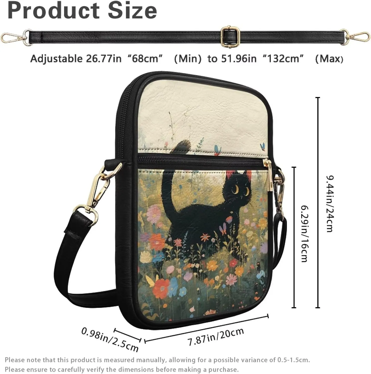 Leather Messenger Bag Womens Sling Bag Crossbody Shoulder Bags Ladies Fashion Zipper Pockets Travel Bag for Gifts