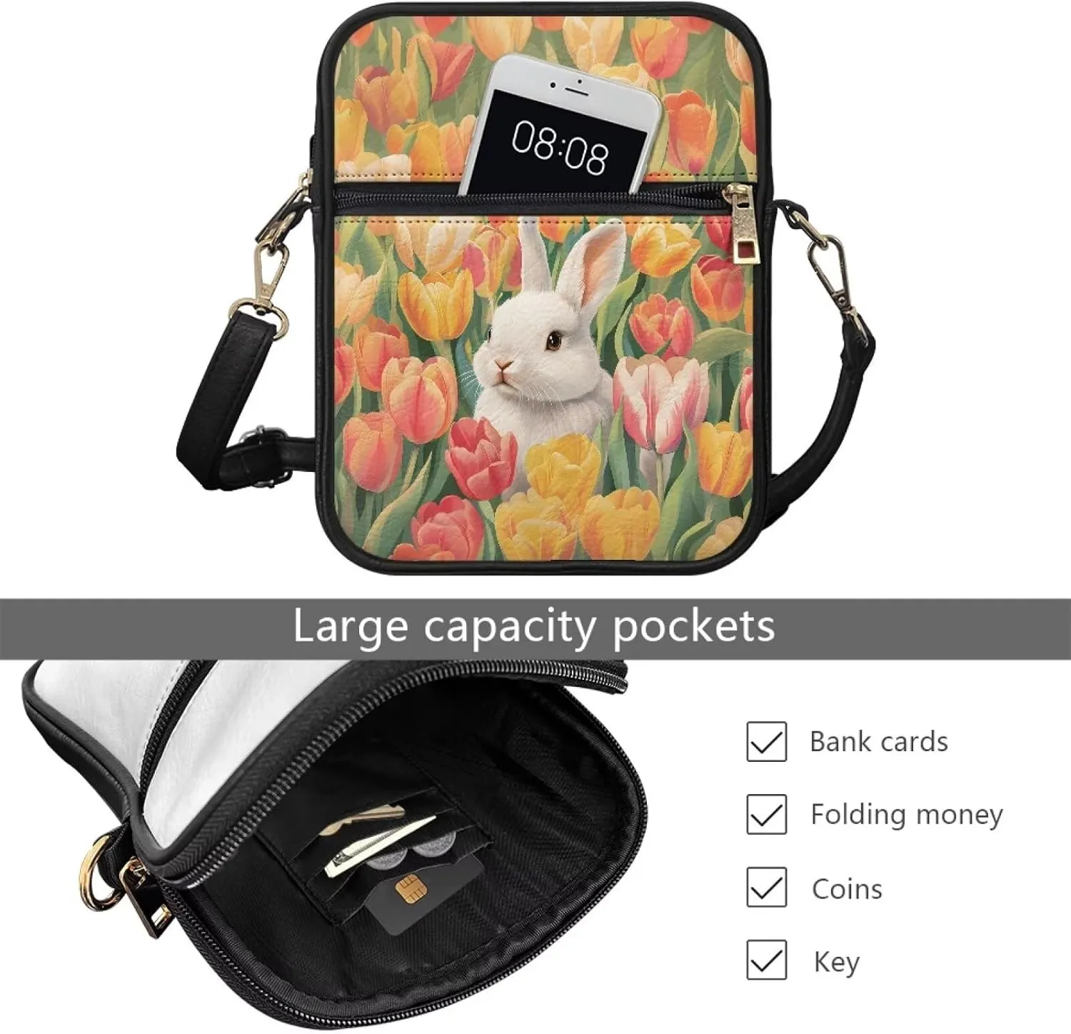 Leather Messenger Bag Womens Sling Bag Crossbody Shoulder Bags Ladies Fashion Zipper Pockets Travel Bag for Gifts
