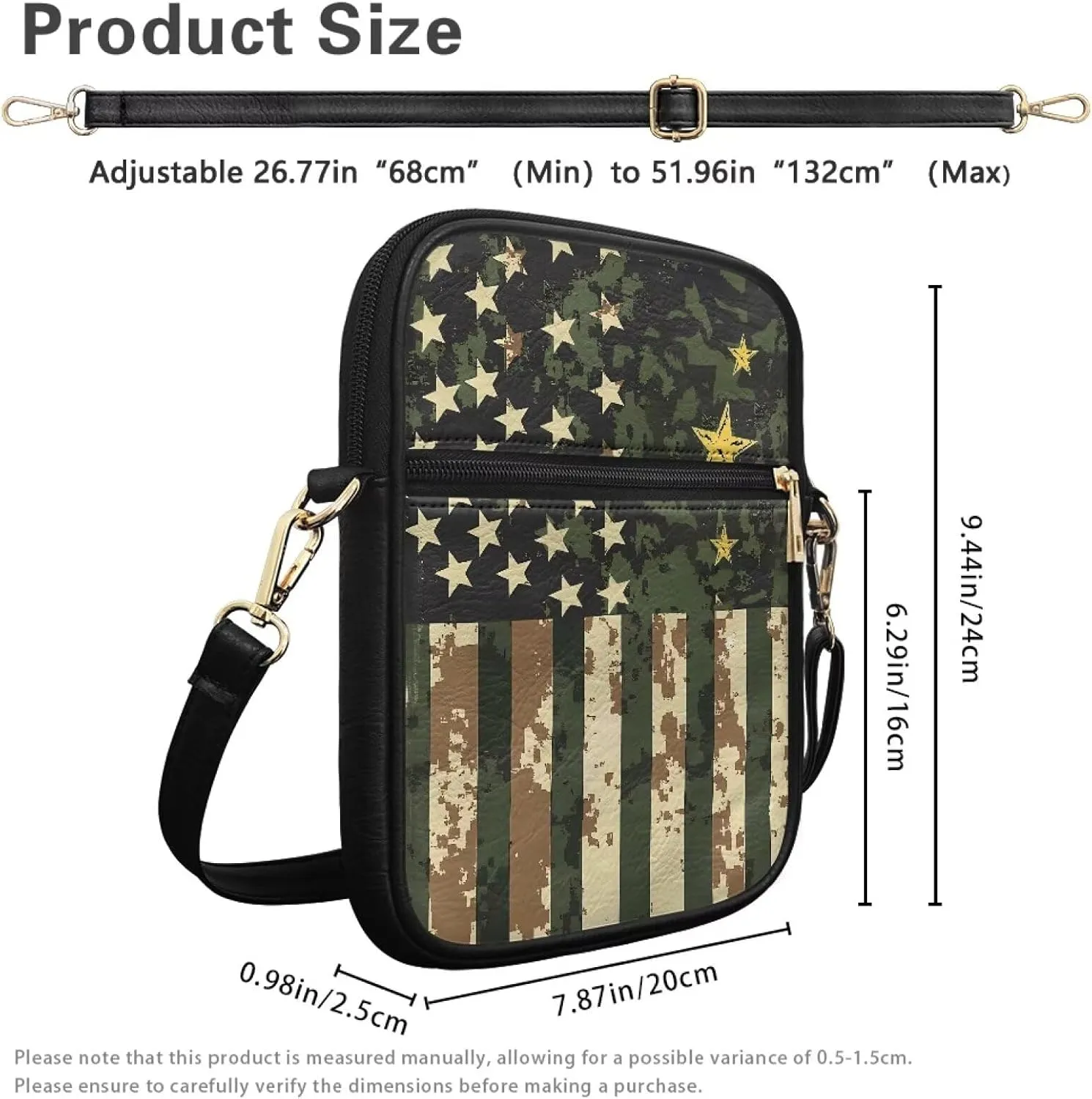 Leather Messenger Bag Womens Sling Bag Crossbody Shoulder Bags Ladies Fashion Zipper Pockets Travel Bag for Gifts