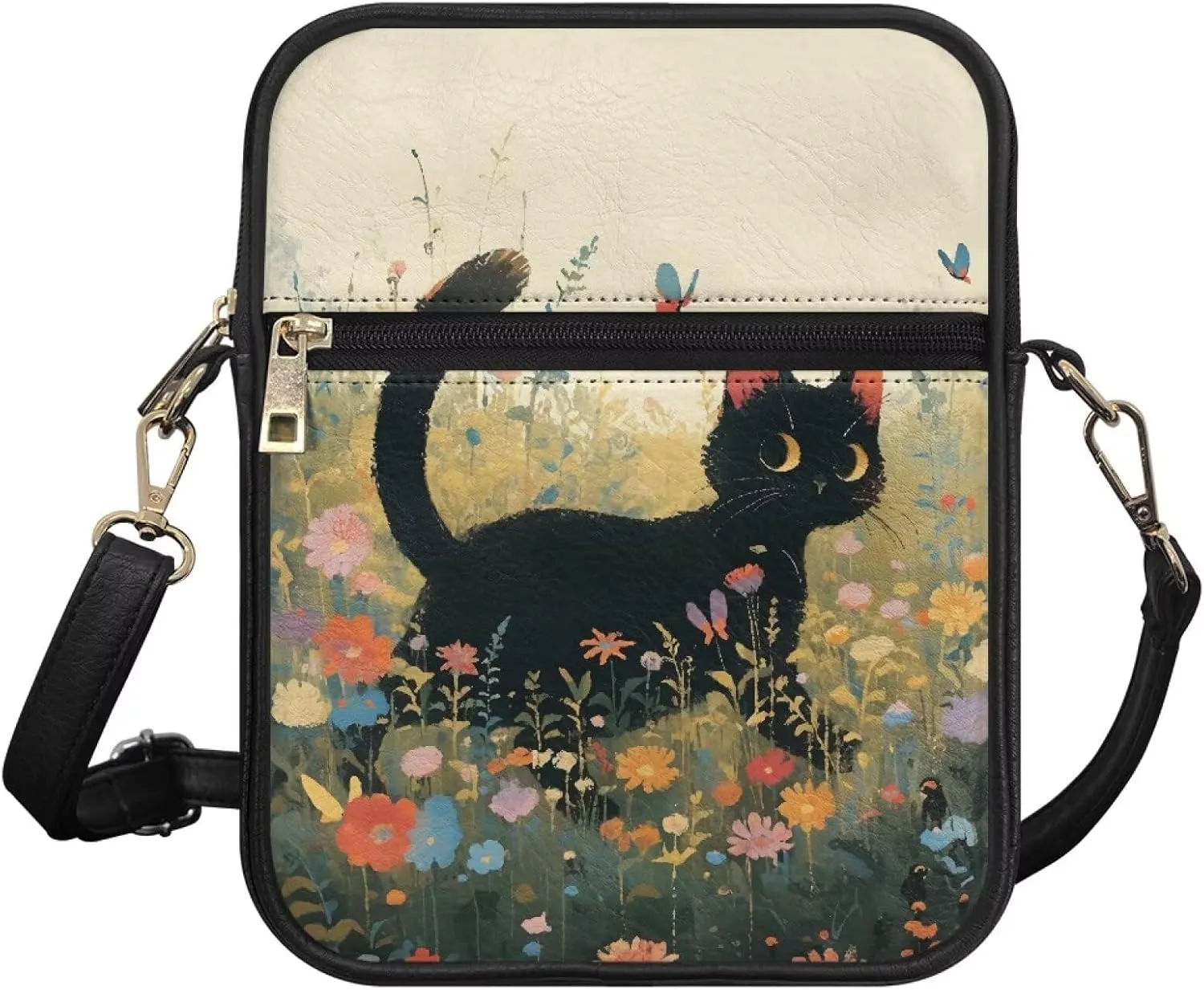 Leather Messenger Bag Womens Sling Bag Crossbody Shoulder Bags Ladies Fashion Zipper Pockets Travel Bag for Gifts