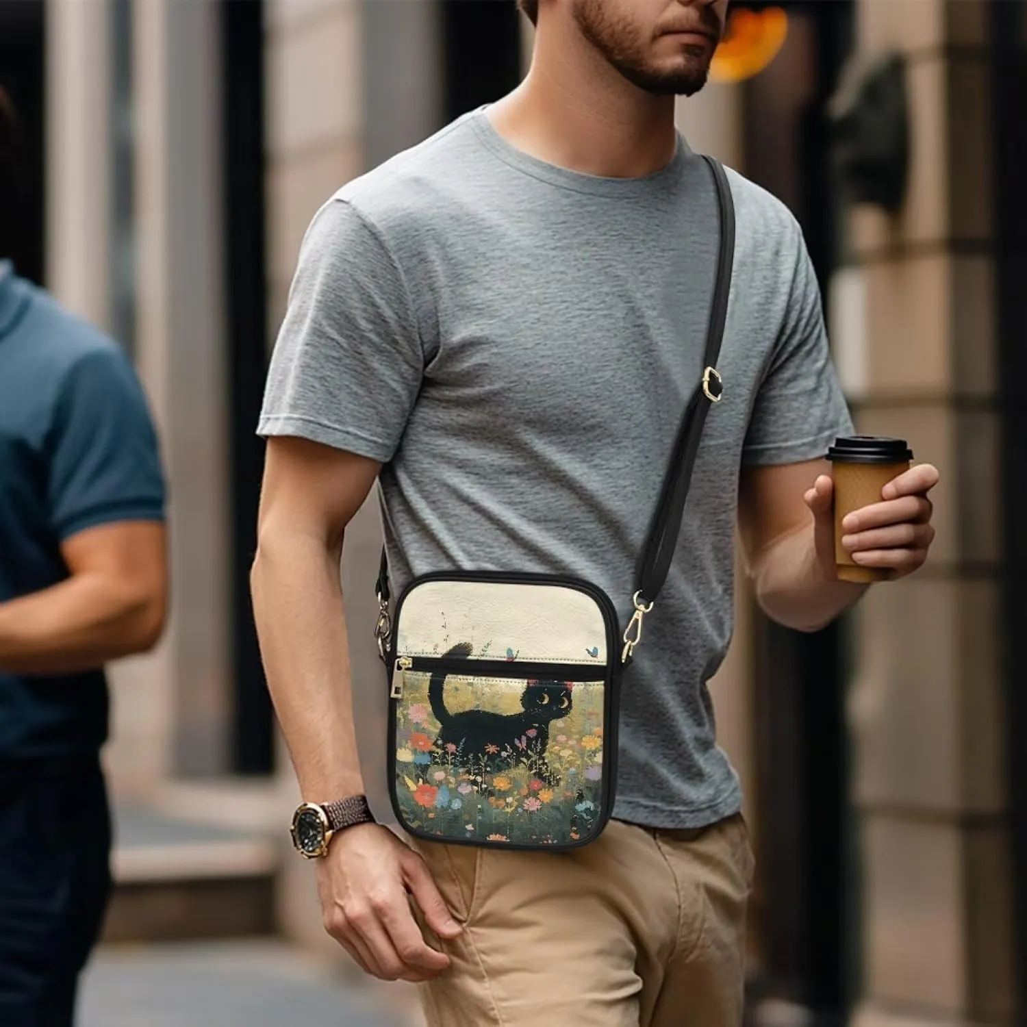 Leather Messenger Bag Womens Sling Bag Crossbody Shoulder Bags Ladies Fashion Zipper Pockets Travel Bag for Gifts