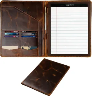 Leather Portfolio Padfolio Folder Binder Organizer Folio Business Portfolio for Men Women Professional Legal Notepad Notebook ELIZO