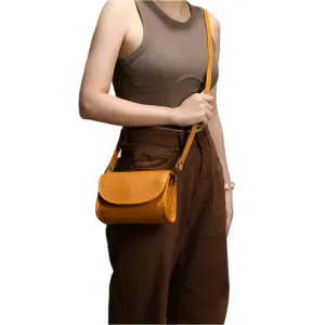Leather Vintage Crossbody Bag for Women Small Sling Bag