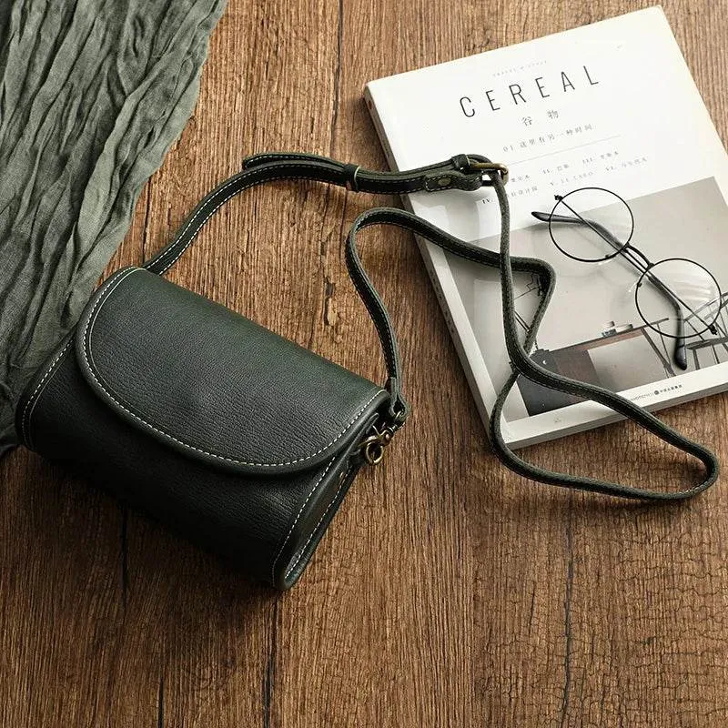 Leather Vintage Crossbody Bag for Women Small Sling Bag