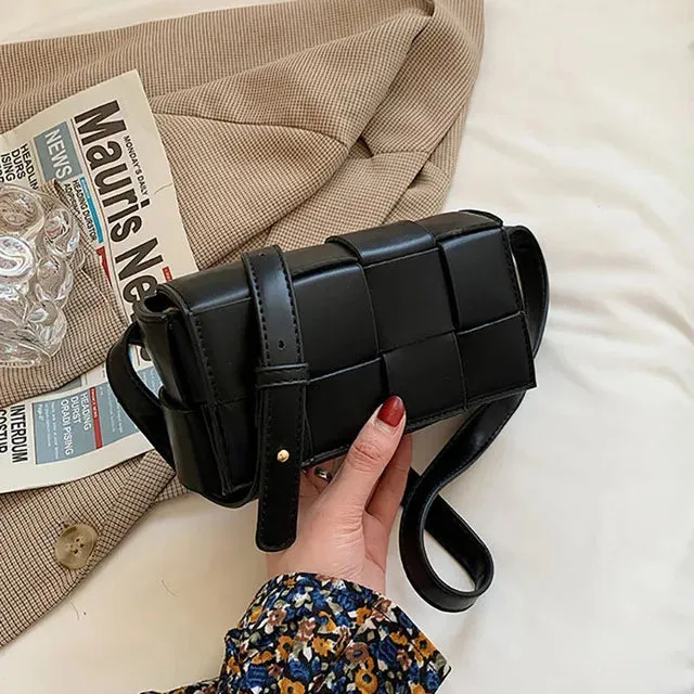 Leather Woven Small Waist Bags For Women Luxury Brand Shoulder Bag New Trend Women Hand Bag Female Messenger bag Dropshipping