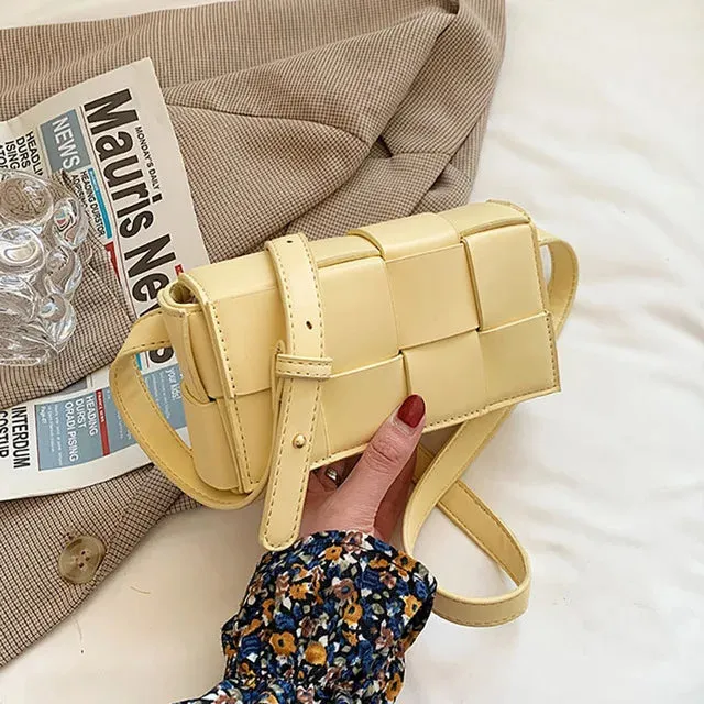 Leather Woven Small Waist Bags For Women Luxury Brand Shoulder Bag New Trend Women Hand Bag Female Messenger bag Dropshipping