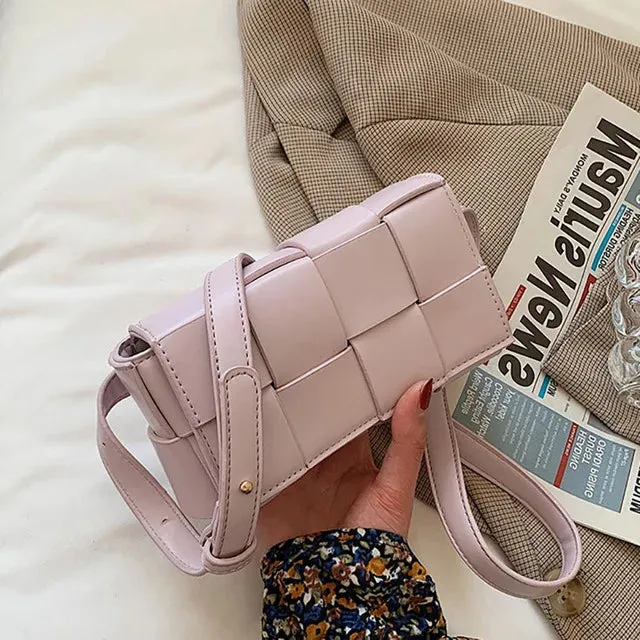 Leather Woven Small Waist Bags For Women Luxury Brand Shoulder Bag New Trend Women Hand Bag Female Messenger bag Dropshipping
