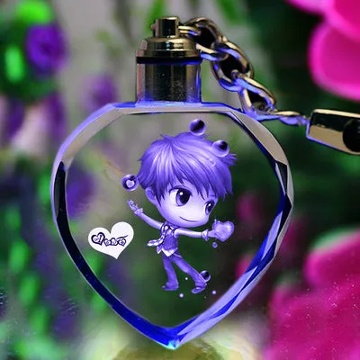 LED Flashing K9 Crystal Keychain – Custom Engraved Photo Souvenir Gift