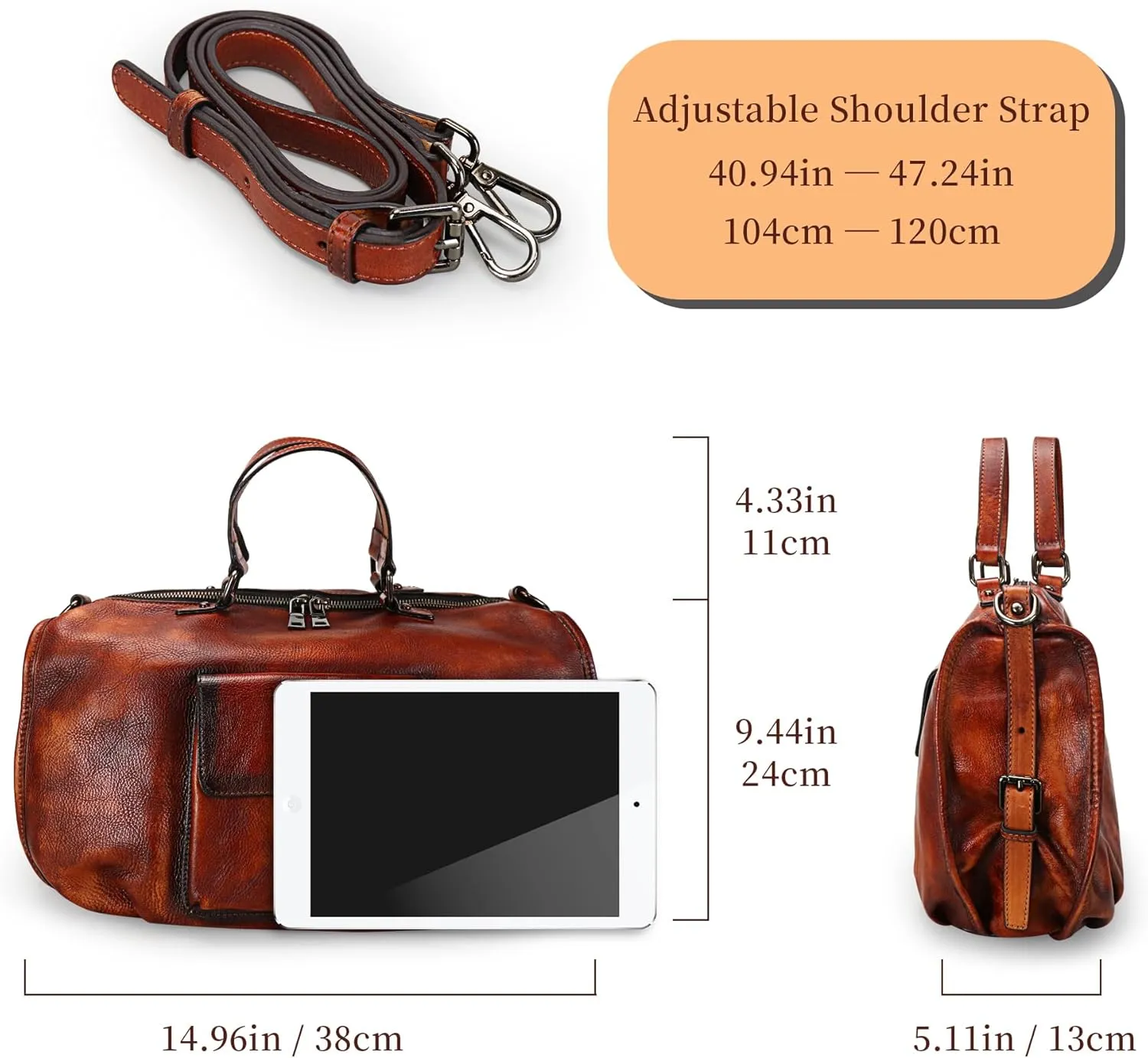 LETEULO Handbag for Women Leather Top Handle Tote Bag Purses Vintage Satchels Crossbody Bag
