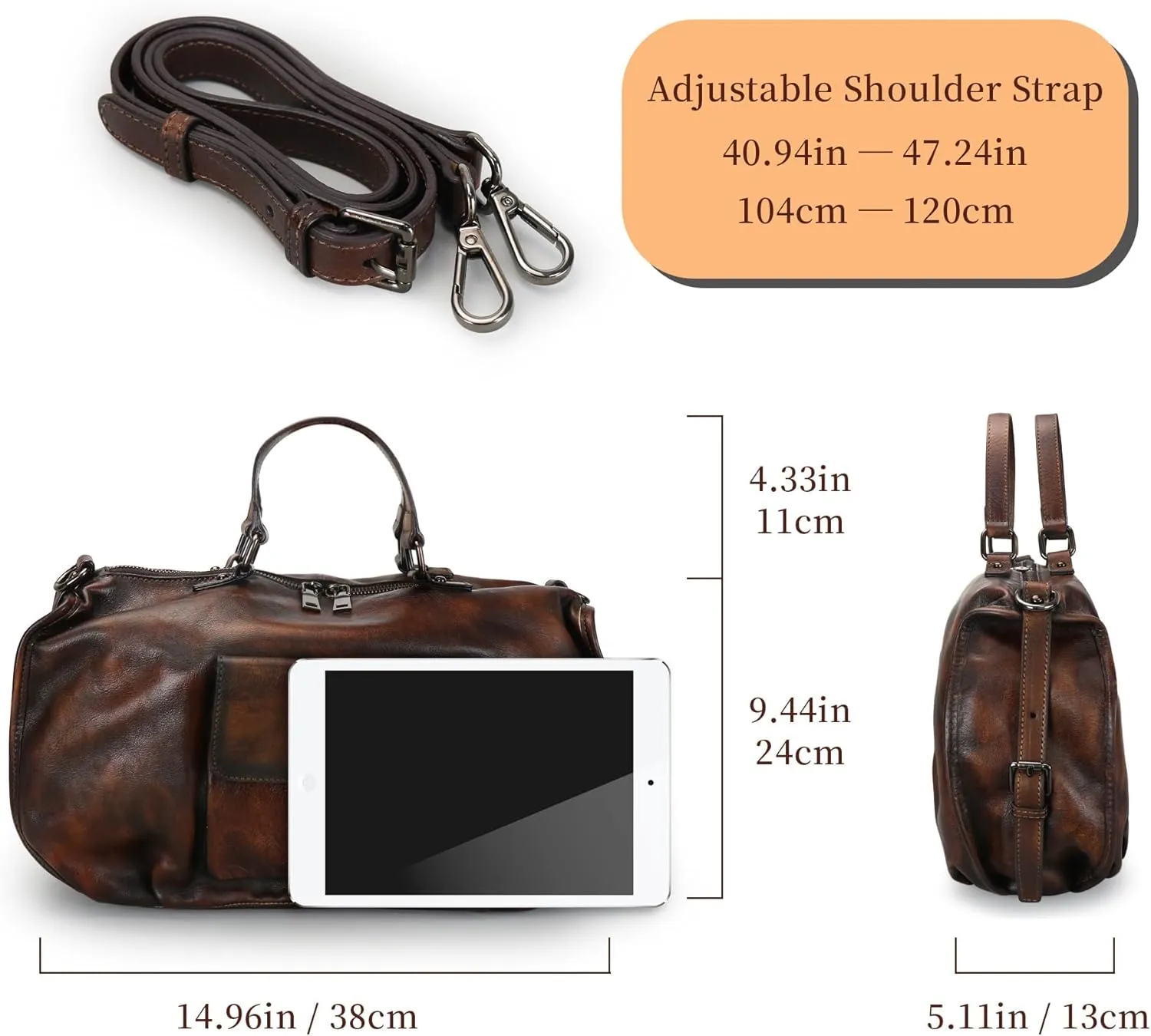 LETEULO Handbag for Women Leather Top Handle Tote Bag Purses Vintage Satchels Crossbody Bag