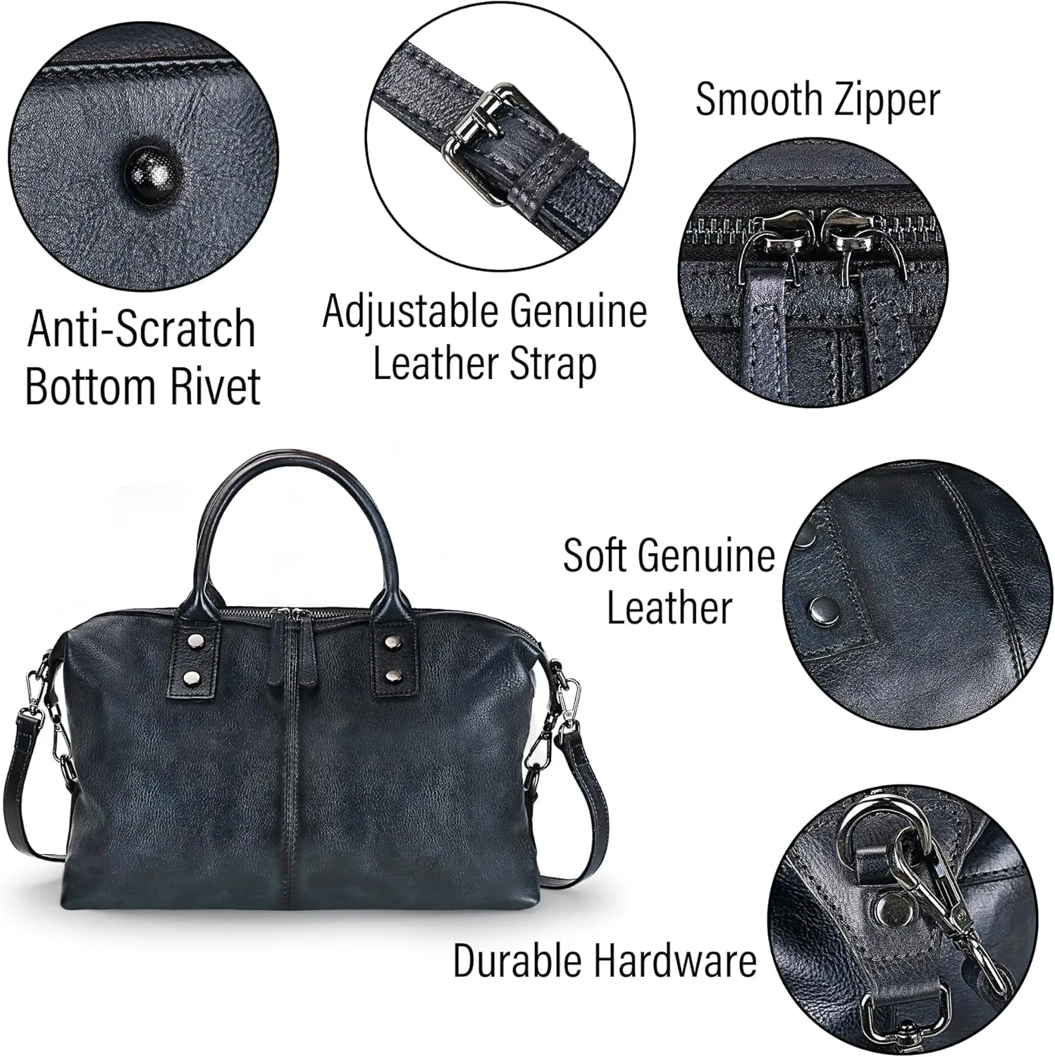 LETEULO Handbag for Women Leather Top Handle Tote Purses Vintage Satchels Handbag