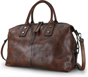 LETEULO Handbag for Women Leather Top Handle Tote Purses Vintage Satchels Handbag