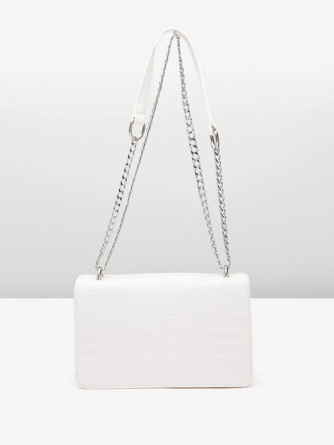 Lino Perros Croc Textured Structured Shoulder Bag