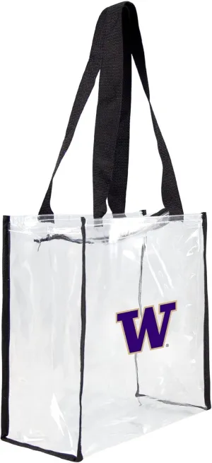 Littlearth Washington Huskies NCAA Clear Square Stadium Tote