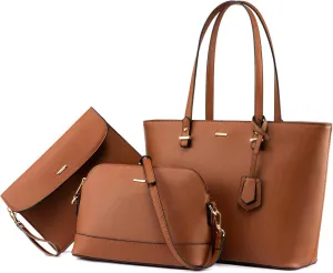 LOVEVOOK Handbags for Women Shoulder Bags Tote Satchel Hobo 3pcs Purse Set