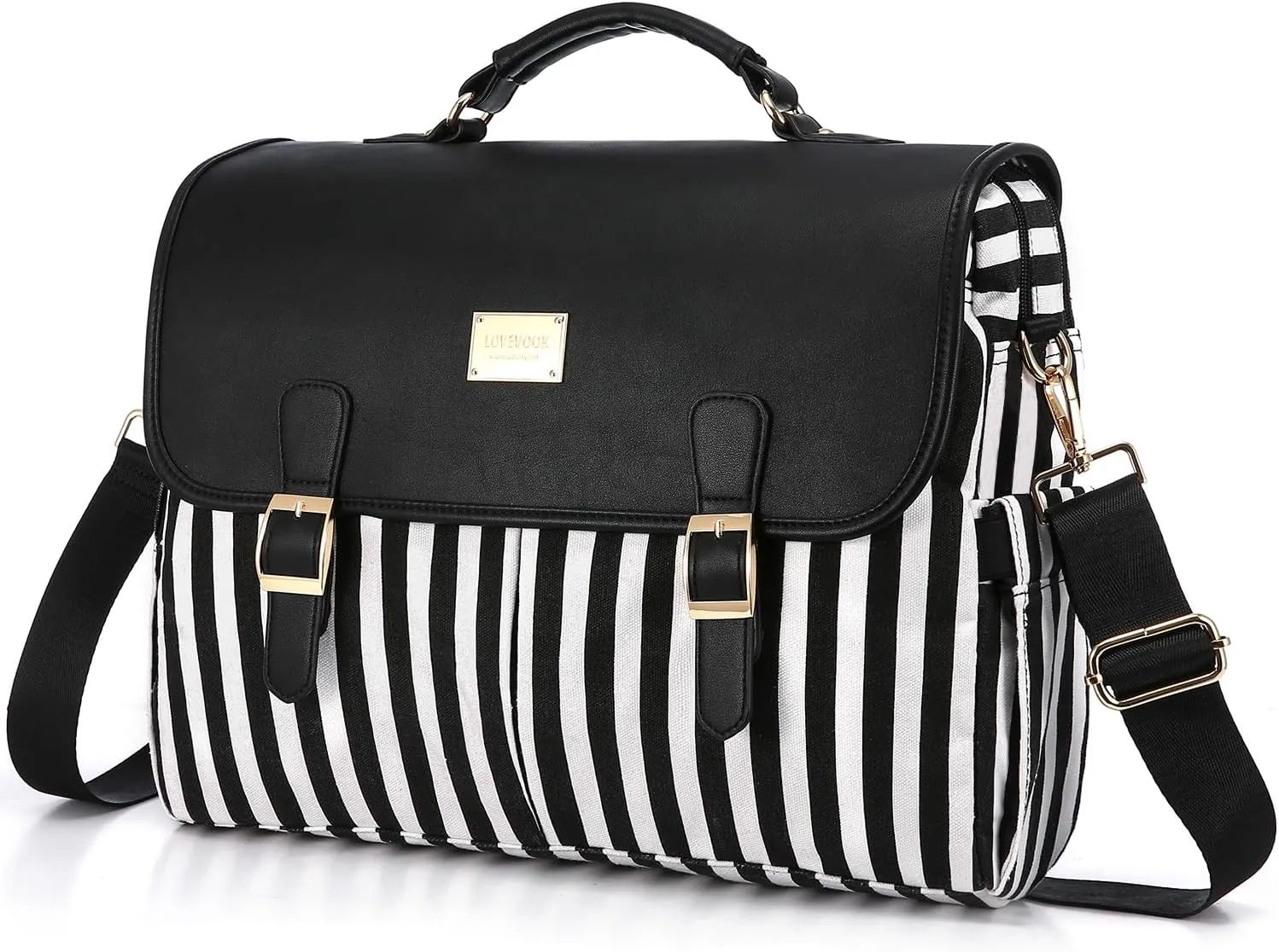 LOVEVOOK Laptop Bag for Women Large Computer Bags Cute Messenger Bag Briefcase Business Work Bags Purse, 15.6inch, Black Pro