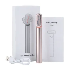 Luxury Eye Massager Device with Vibration & Heating, Rotatable Beauty Wand for Dark Circles and Eye Bags Removal, Eye Lifting & Skin Care Tool, Promotes Cell Rejuvenation, Firms and Lifts Eye Area, Compact and Portable