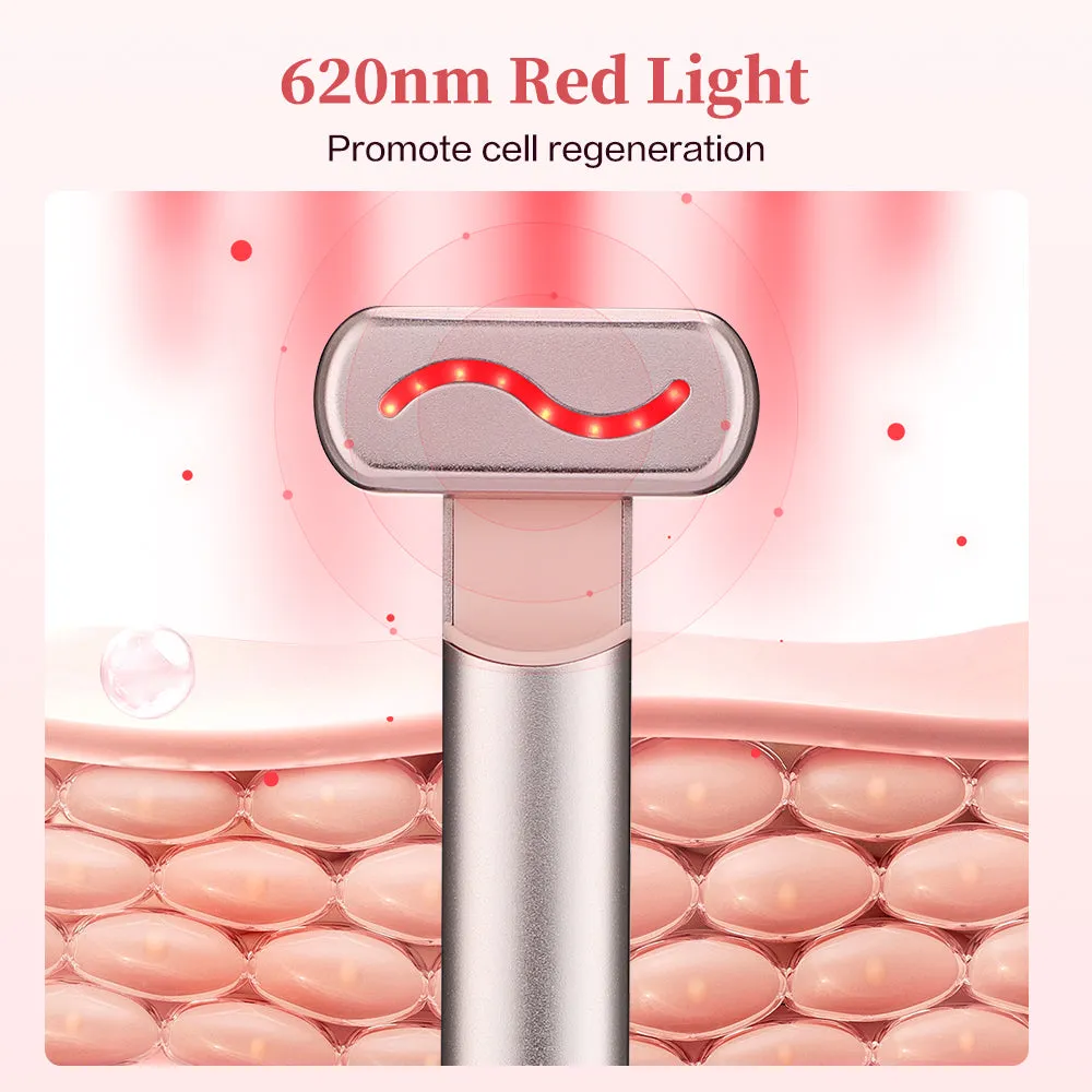 Luxury Eye Massager Device with Vibration & Heating, Rotatable Beauty Wand for Dark Circles and Eye Bags Removal, Eye Lifting & Skin Care Tool, Promotes Cell Rejuvenation, Firms and Lifts Eye Area, Compact and Portable