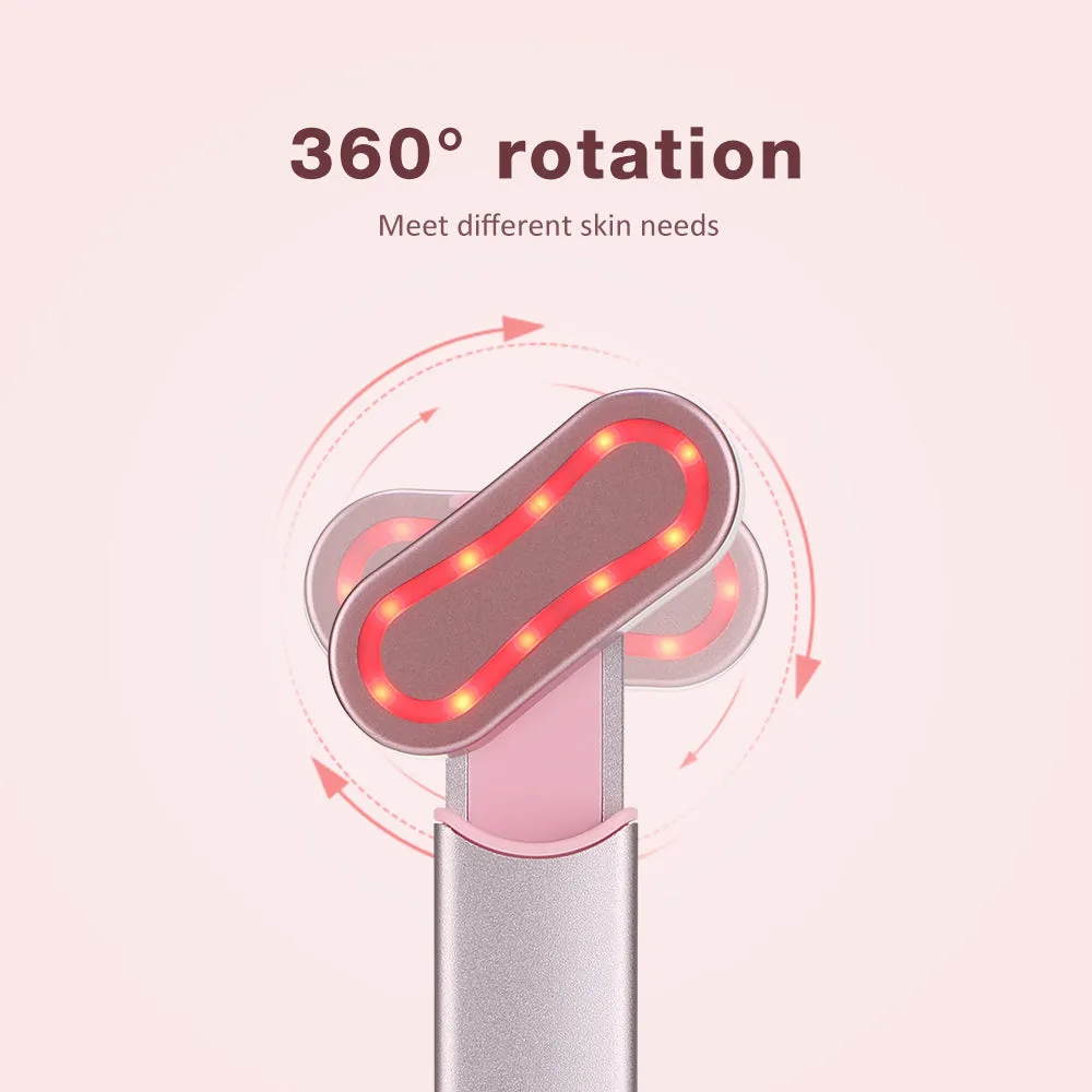 Luxury Eye Massager Device with Vibration & Heating, Rotatable Beauty Wand for Dark Circles and Eye Bags Removal, Eye Lifting & Skin Care Tool, Promotes Cell Rejuvenation, Firms and Lifts Eye Area, Compact and Portable