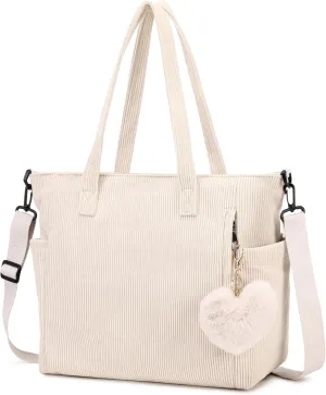Makukke Corduroy Totes Bag Women - Shoulder Hobo Bag Handbags Crossbody Bag Big Capacity Shopping Purses
