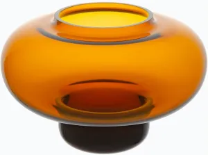 MARIMEKKO Fyr Tealight Candle Holder – Upgrade Your Home Decor with Our Brown Candle Holders for Table Centerpiece – Mouth-Blown Clear Glass Candle Holders (3 in x 5 in)