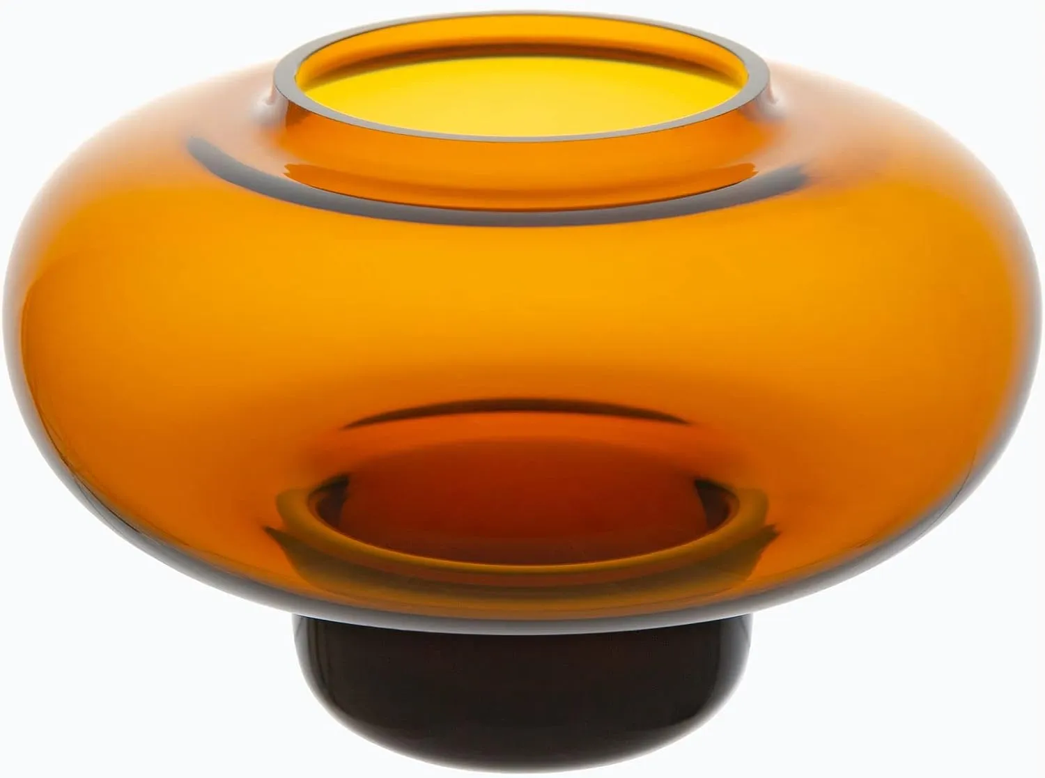 MARIMEKKO Fyr Tealight Candle Holder – Upgrade Your Home Decor with Our Brown Candle Holders for Table Centerpiece – Mouth-Blown Clear Glass Candle Holders (3 in x 5 in)