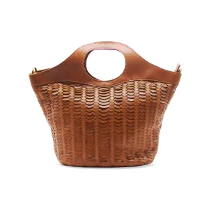 Marise Leather Braided Weave Tote Bag