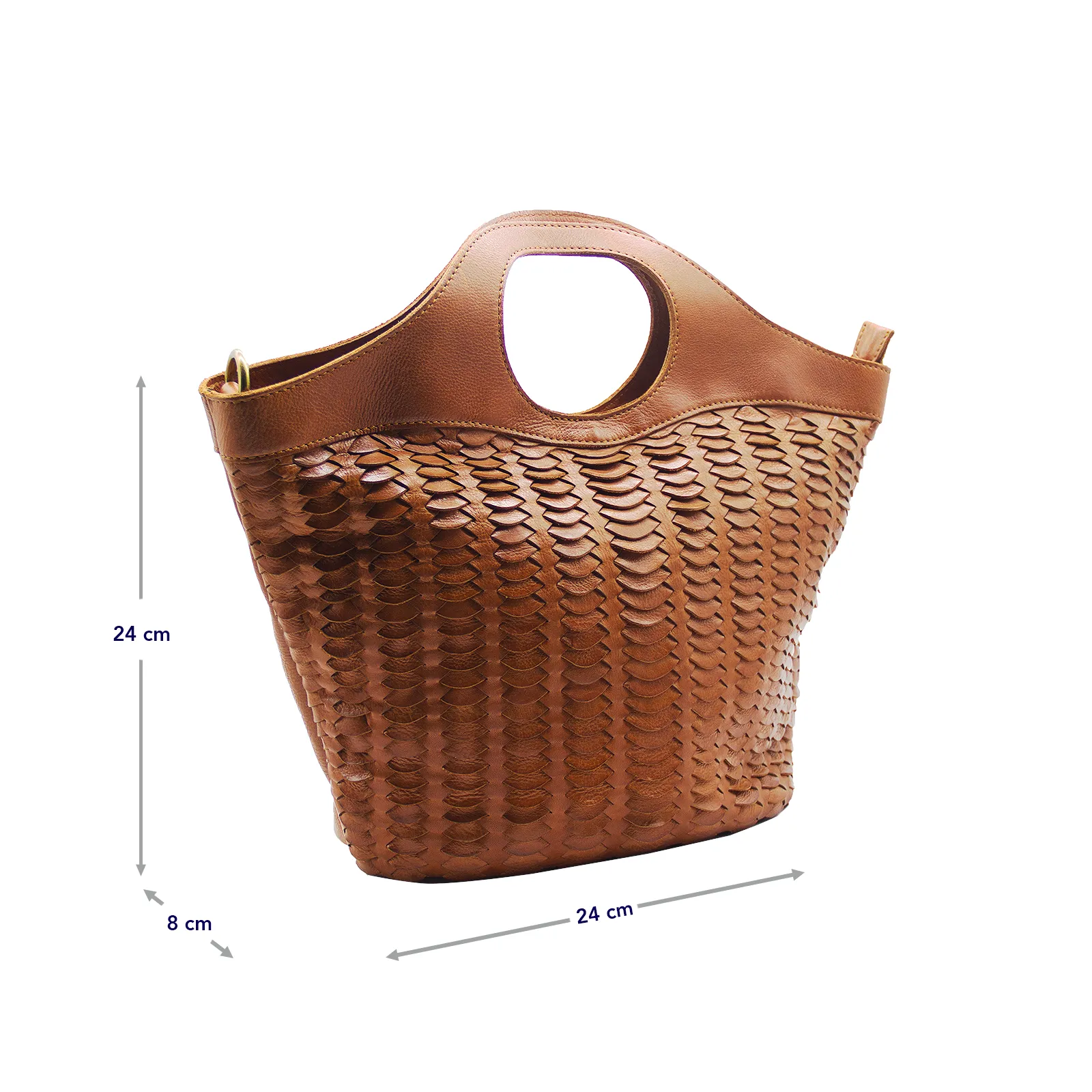 Marise Leather Braided Weave Tote Bag