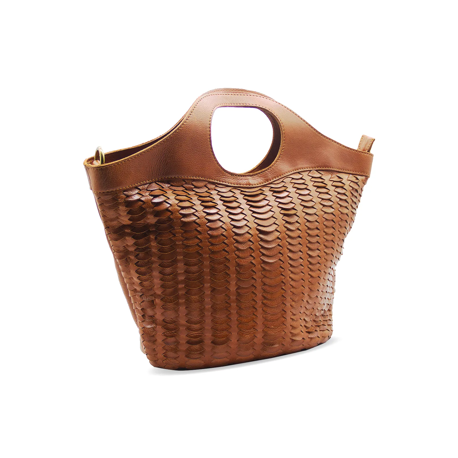 Marise Leather Braided Weave Tote Bag