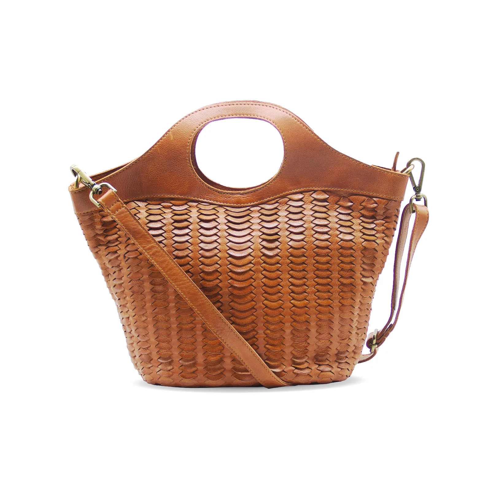 Marise Leather Braided Weave Tote Bag