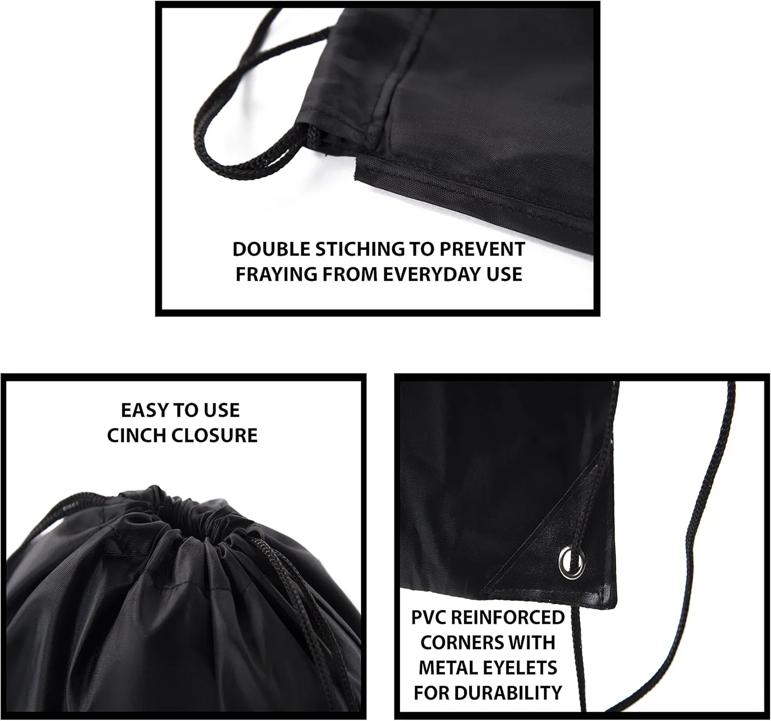 Mato & Hash Drawstring Bulk Bags Cinch Sacks Backpack Pull String Bags | 15 Colors | 1PK-100PK Available